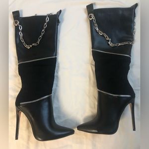 AZALEA WANG DO IT ALL OVER STILETTO BOOTS SIZE: 9